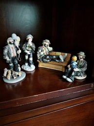 Emmitt Kelly Jr. Figurines - Lot Of 4 Clown Figurines - Approx. 5'