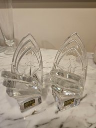 Pair Of Mikasa Glass Candle Holders - Approx. 4'