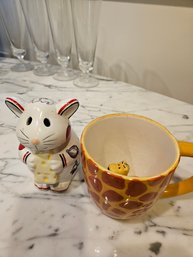 Ceramic Giraffe Cup And Mouse