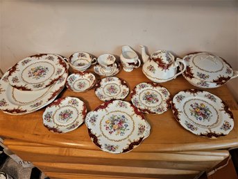 Stunning Royal Albert Bone China Set 'Canterbury' - Service For 10 W/misc. Extra Pieces (Over 80 Pieces)