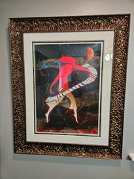 Framed Artwork - 'Green Moon Red Scarf' - Marcus Glenn - Signed With Authentication