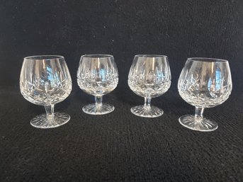 Four Waterford Crystal Lismore Brandy Snifters Glasses
