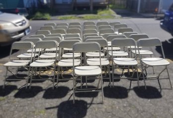 Thirty Nine Beige Samsonite Interlocking Folding Chairs - Wedding, Banquet Style