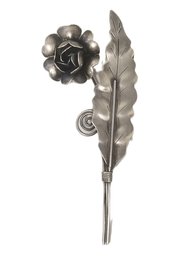 Vintage Sterling Silver Rose Brooch Pin