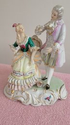 Vintage Porcelain Figural Group Of A Man And Woman Celebrating