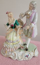 Vintage Hand Painted Figural Group Depicting A Couple