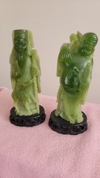 Pair Vintage Resin Buddah Figures