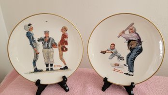 Danbury Mint-Two Norman Rockwell Saturday Evening Post Classics By Gorham Collectors Plates