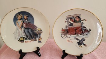 Danbury Mint-Two Norman Rockwell Saturday Evening Post Classics By Gorham Collectors Plates