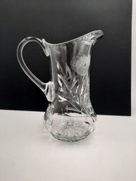 Vintage 1960s Crystal Water Pitcher