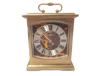 Vintage Howard Miller Brass Westminster Chime Mantle Desk Clock #612737