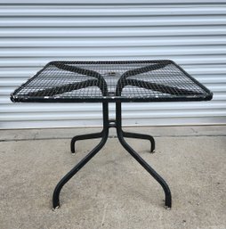 Square Metal Patio Cafe Table With Mesh Top