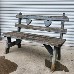 Heart Design Wood Bench