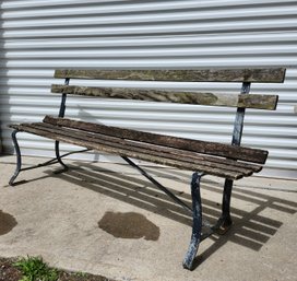 Train Station Style Wooden Bench