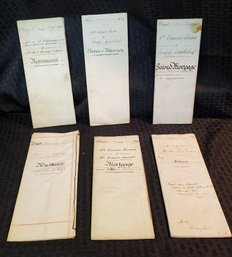 Incredible Lot Of 6 Original 1800's Deed And Mortgage Agreements Great Britain