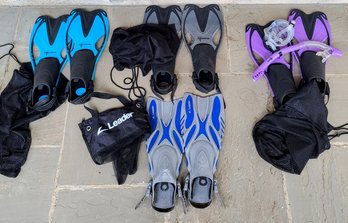 Snorkeling Gear Includes Mask, Fins And Snorkels