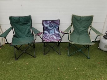 Three Canvas Folding Chairs - Great For Sports, Boating, Beach