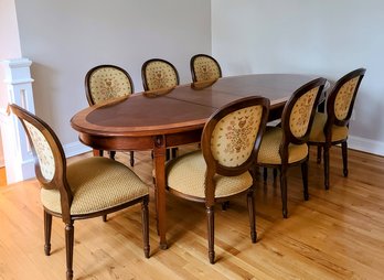 Stunning NeoClassical Style Oval Extending Dining Table, By Harden Marquetry Design, Tapered Legs