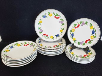 Pretty Colorful Fruit Themed Dinnerware  - Service For 6