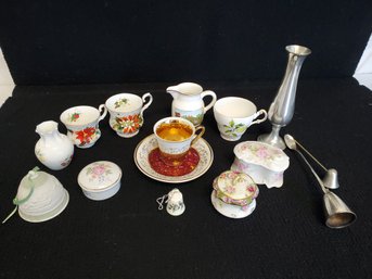 Assorted Vintage Porcelain & Pewter Home Decor & Porcelain-Hollohaza, Nippon, Lladro, Royal Albert & More