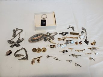 Vintage Men's Jewelry, Service Medallions, Tie Tacks & More