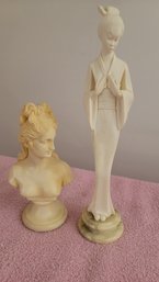 Two Composite Figurines-  One Made In Italy