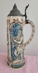 Tall Lidded German Stein