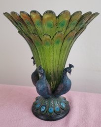 Nice Resin Decorative Peacock Vase