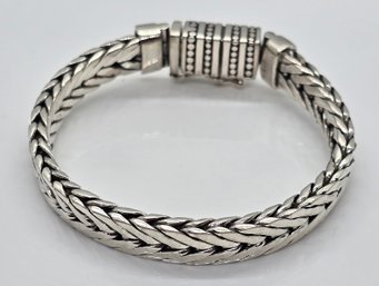Heavy Sterling Silver Bali Padian Bracelet