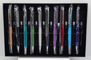 Set Of 10 Multi-colored Ballpoint Pens With 10 Refills