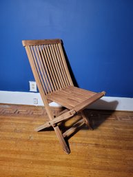 Teak Chair. Made By Holliston Hill.  Folding. - - - - - - - - - - - - - - - - - - - - - - - - - - - -  Loc: FR