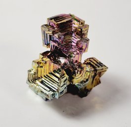 Bismuth - Yellow To Blue Rainbow Crystal  Cluster Pyramid Metal Rock Specimen