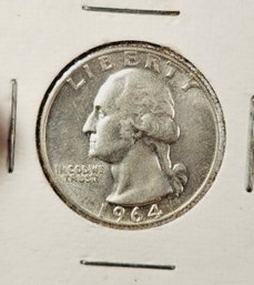 Uncirculated 1964 Washington SILVER Quarter (last Year Of 90 Percent Silver)
