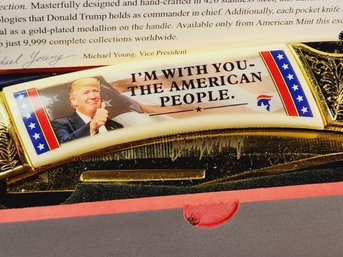 American Mint -  Donald Trump Knife 'I'm With You' 24kt Gold Plated Pocket Knife