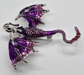 Stunning Purple Dragon Brooch