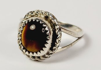 New ....Sterling Silver Tigers Eye Stone Ring