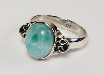New....Sterling Silver LARIMAR  Stone  Ring