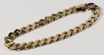 One Of A King Vintage 14k Yellow Gold Turkish Double Layered Curb Chain Cuban Link Bracelet