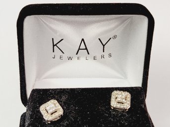 KAY Jewelers 10k  Diamond Encrusted Earrings