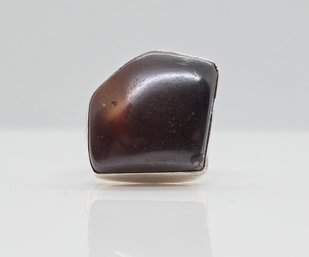 Natural Boulder Opal Ring In Sterling