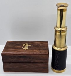 Handcrafted Fully Functional Telescope With Wooden Box