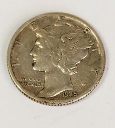 1935- S  Silver Mercury Dime (tough Coin)