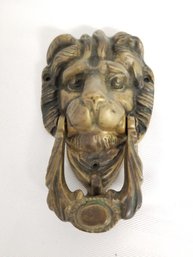 Vintage Victorian Brass Lion Head Door Knocker