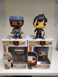Funko Pop Television The Walking Dead Figurines - Two NOS In Original Boxes