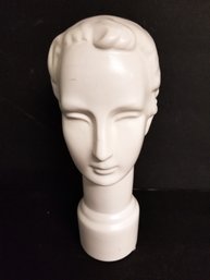 MCM Contemporary White Ceramic Male Head Sculpture By Global Views
