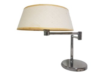 MCM Walter Von Nessen Chrome Swing Arm Table Lamp