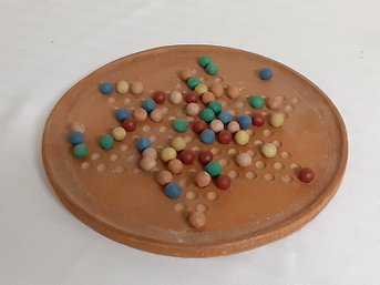 Vintage Handmade Clay Chinese Checkers Game & Clay Marbles - Purchase In NYC