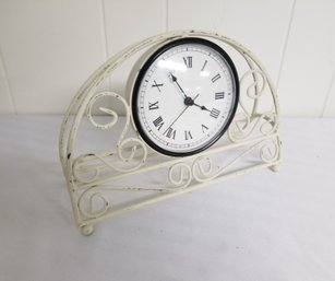 Pier 1 Imports Rustic Design Metal Scrolled Tabletop Clock