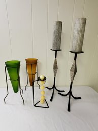 Several Candle Holders & Home Decor - Wrought Metal And More