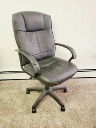 Faux Black Leather Adjustable Office Desk Chair